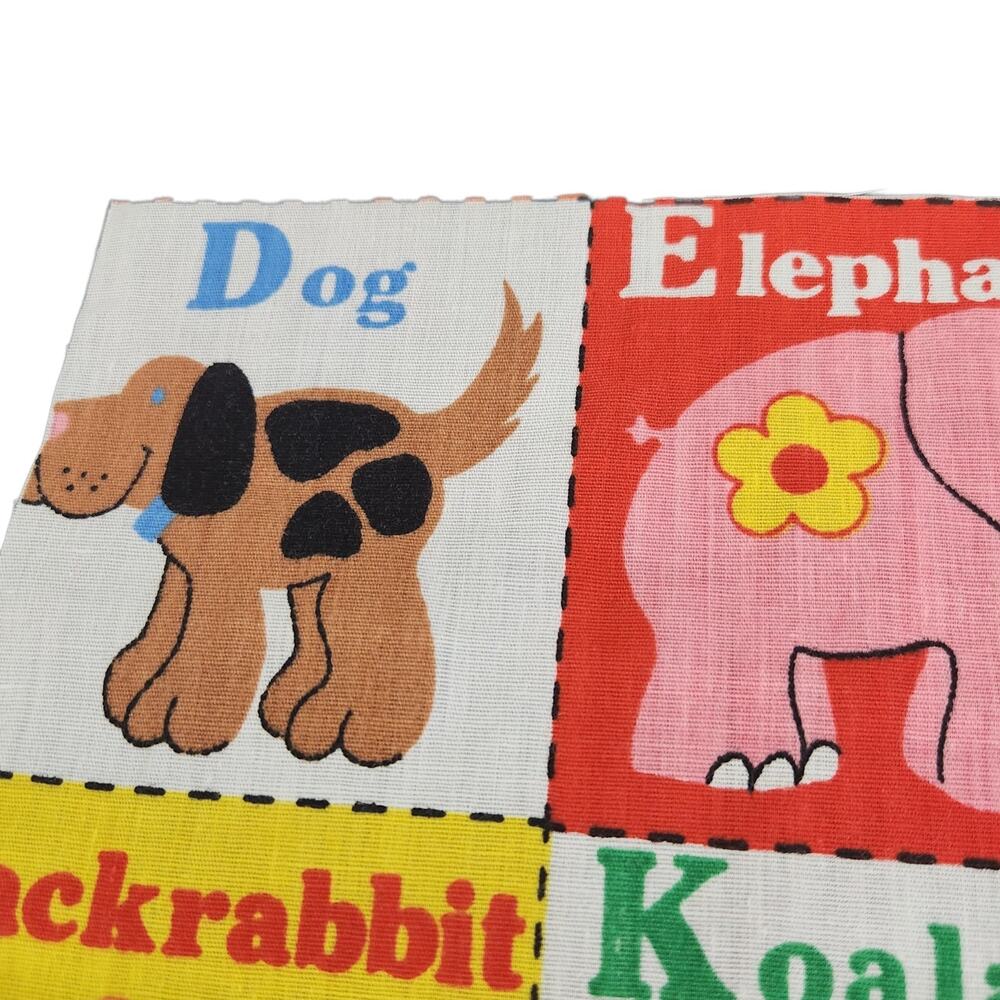 ALPHABET ANIMAL BABIES FABRIC COTTON QUILT PROJECT CRAFT NURSERY BOOK BLANKET - Picture 2 of 7